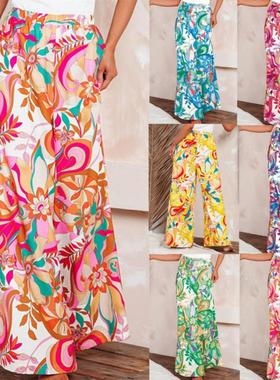 print beach loose pants outfit piece street and casual