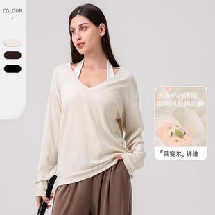 Loose Wear Skin-friendly V-neck Sleeve T-shirt Sports