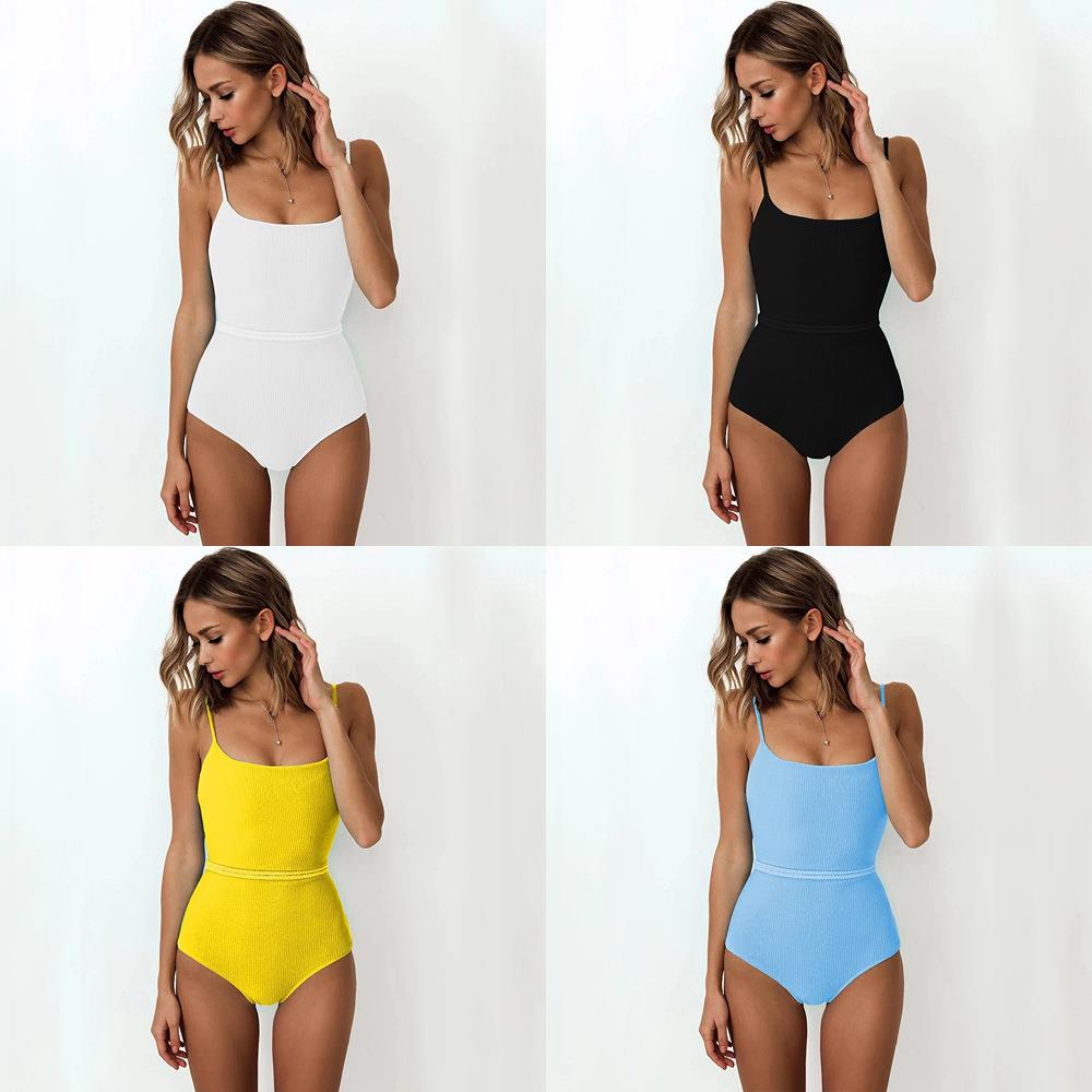 Solid color slim one-piece spring womens tight-fitting hot