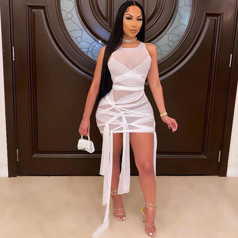 sexy solid ribbon bandage mini corset dress women sexy