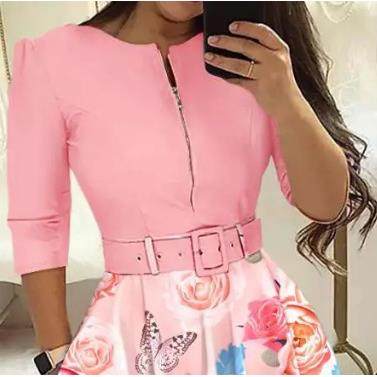 belt with women for dress swing sleeve mid-length zipper