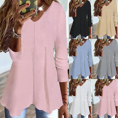 shirt pullover color knitted bottoming solid women Spring