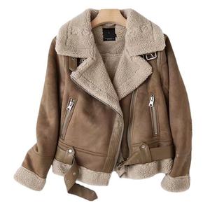 suede faced jacket fur lasting womens Long double