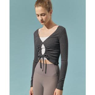 Yoga T-shirt long sleeve blouse sexy strap dance wear slim