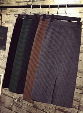 long skirt women tender cleanfit solid autumn winter warm