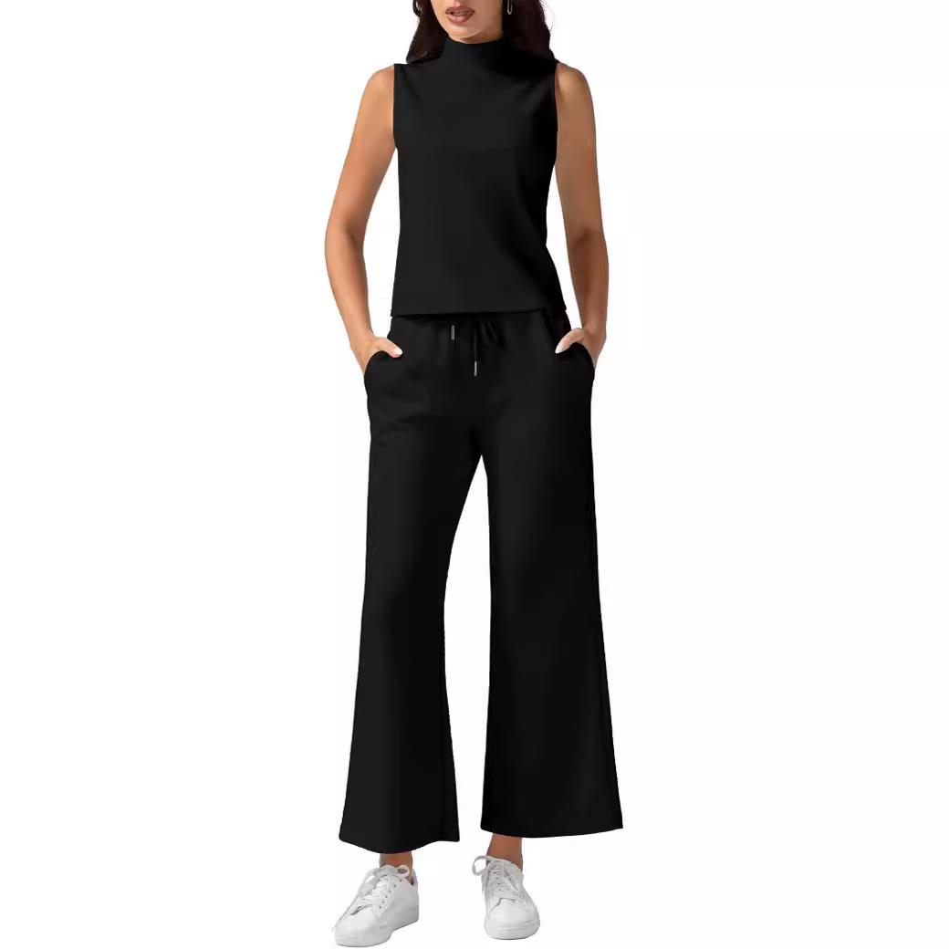 solid business casual pants for women high waisted wide leg