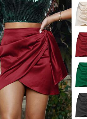 female skirt waist high pleated aesthetic mini black red