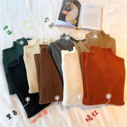 winter long mock neck women sweater pullover slim knit