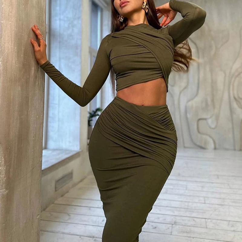 irregular solid casual color women neck trendy suit sleeve