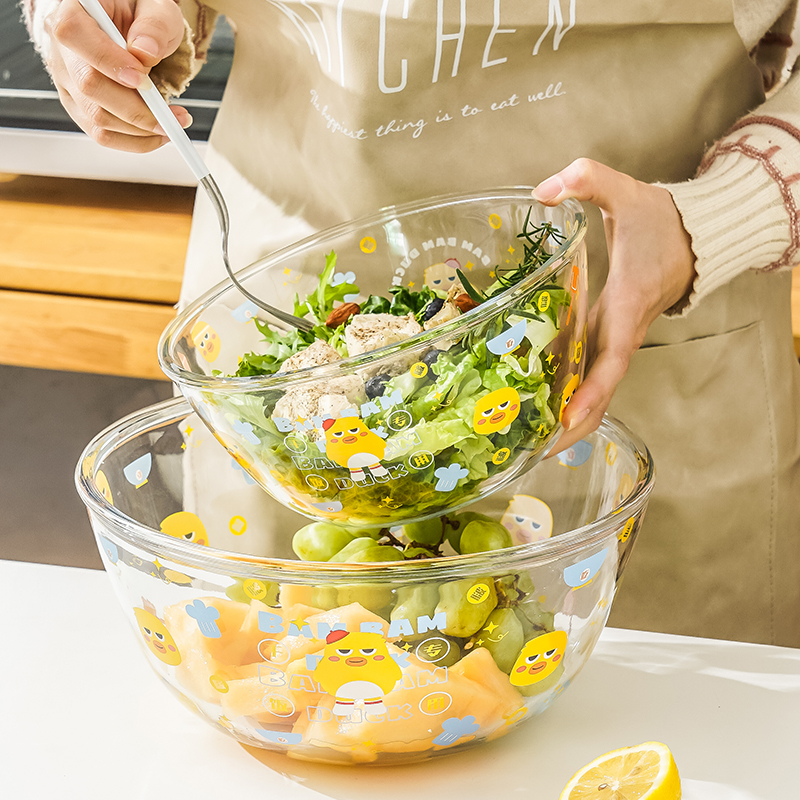 厨房玻璃盆大盆碗和面盆搅拌盆