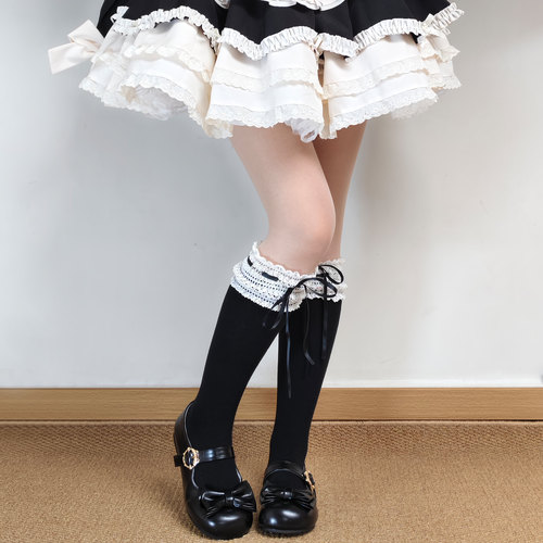 Lolita蕾丝中筒袜花边小腿袜