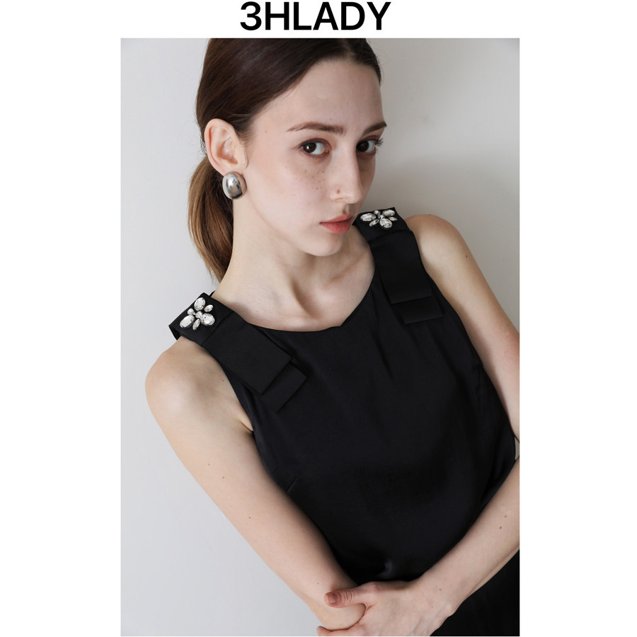 3HLADY| 轻松GET时髦 | 醋酸面料午夜蓝织带水钻装饰连体裤,女装/女士精品,连体衣/裤,淘宝优惠券,粉丝福利购,淘宝优惠卷