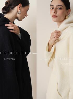 3HLADY 甄选日本进口初幼羊羔毛+强缩工艺 OS落肩袖连帽卫衣外套