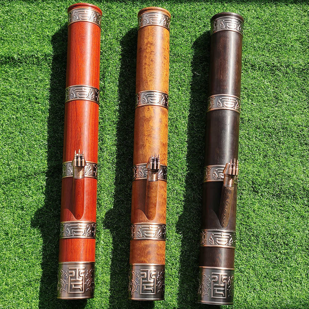 水烟斗老式水烟筒鸡翅木大号复古款实木烟杆红木手工雕刻纯铜烟斗