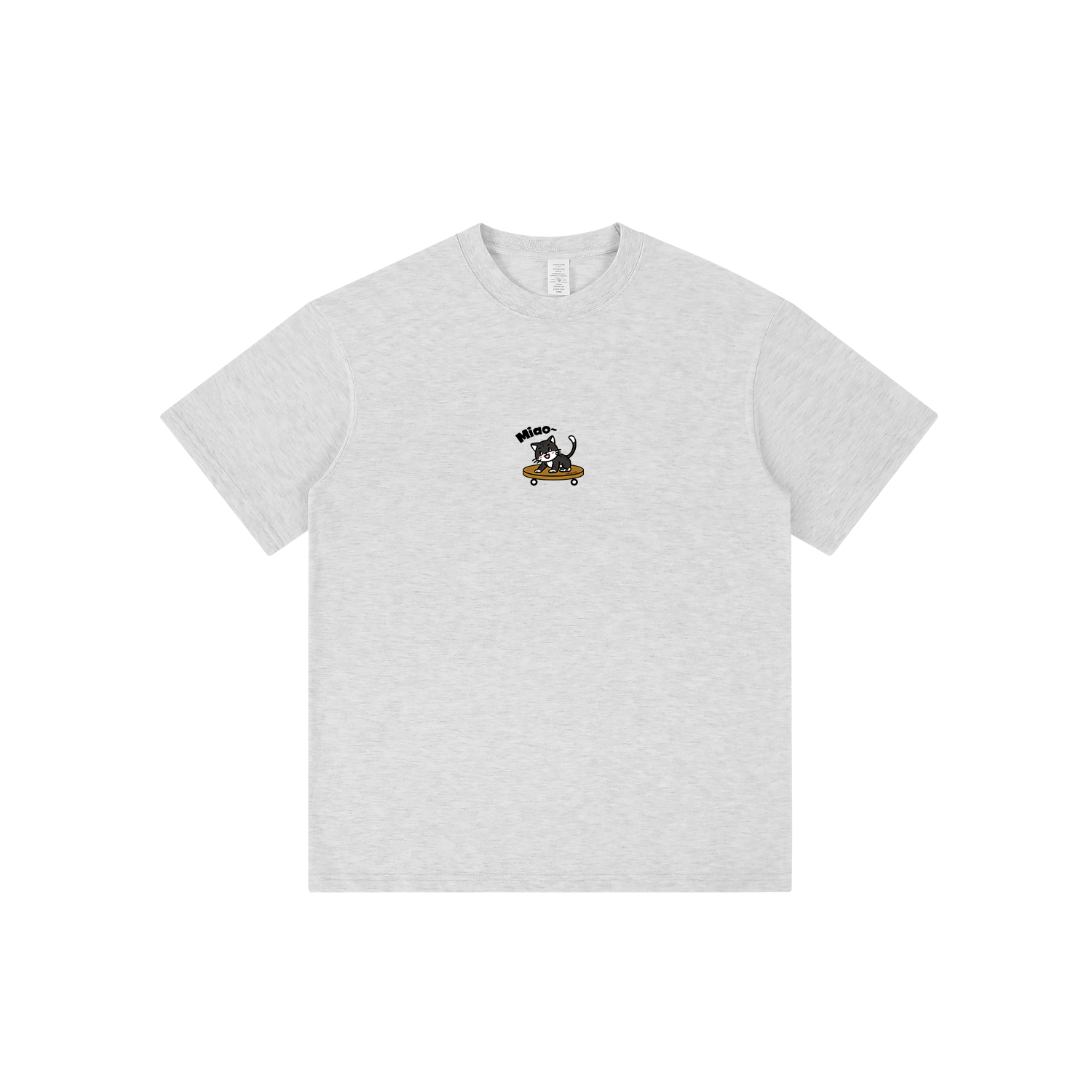 ins潮趣味印花滑板猫咪印花短袖T恤宽松圆领百搭休闲打底衫显瘦