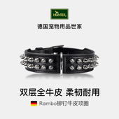 德国hunter哈雷街霸铆钉真皮狗狗项圈中大型犬牛皮颈圈宠物狗脖圈