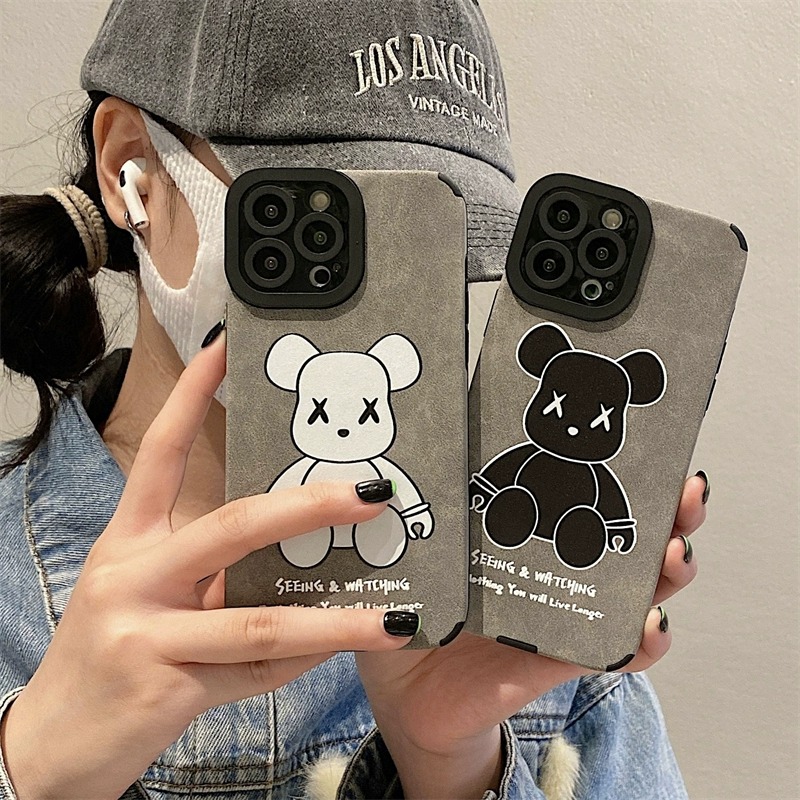 不沾指纹翻毛皮适用苹果手机壳