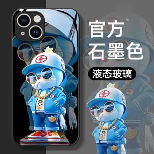 678卡通plus超薄mini 哆啦适用苹果15手机壳14保护套iPhone13硅胶12玻璃壳11全包xr防摔pro男Xs女max新款