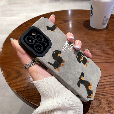 适用苹果翻毛皮创意个性手机壳