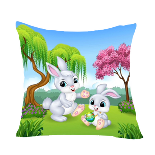 卡通兔子抱枕十字绣新款风景线绣卧室儿童房手工满绣靠枕小件送礼