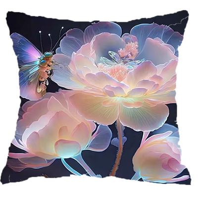 牡丹花十字绣抱枕2023新款