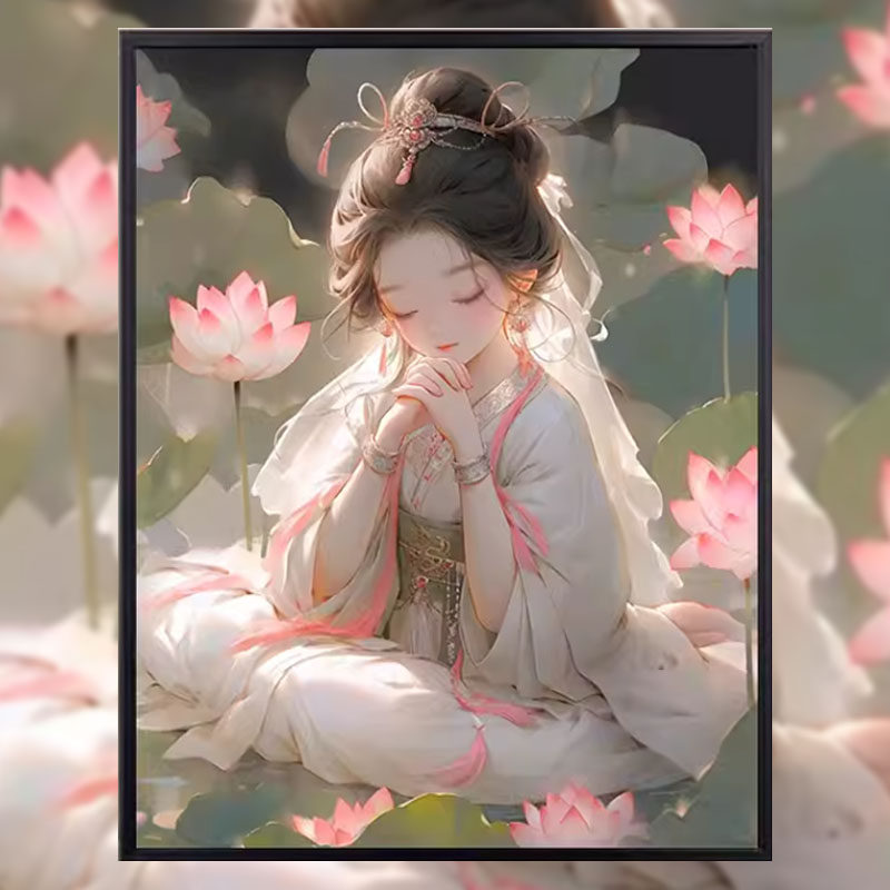 荷花仙子十字绣2024新款图片