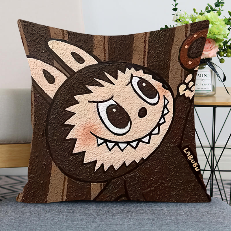 拉布布线绣抱枕纯手工儿童十字绣卡通简单小件刺绣diy礼物Labubu