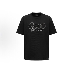 T恤男女款 GOOD26S新款 纯色珍珠LOGO轻奢时尚 高级感短袖 外贸T恤衫