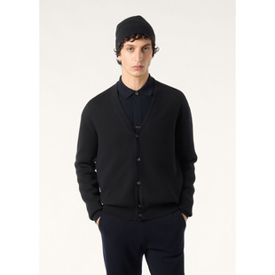 LP新款老钱风双面拼色羊毛针织开衫男士商务休闲上衣2026春