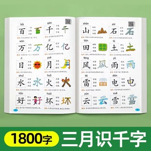 幼儿象形识字书3000字幼儿园认字卡片儿童看图宝宝启蒙早教神器