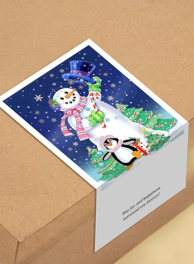 gytz3406跨境圣诞节通用迷你超大不干胶贴纸定制封口贴空白可手写