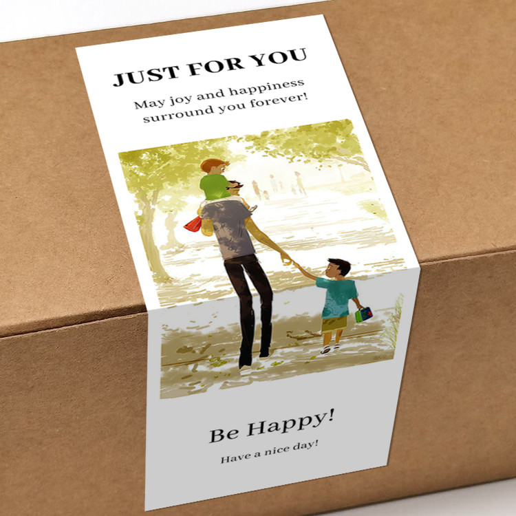 gytz5750父亲节通用迷你超大不干胶贴纸定制封口贴空白可手写