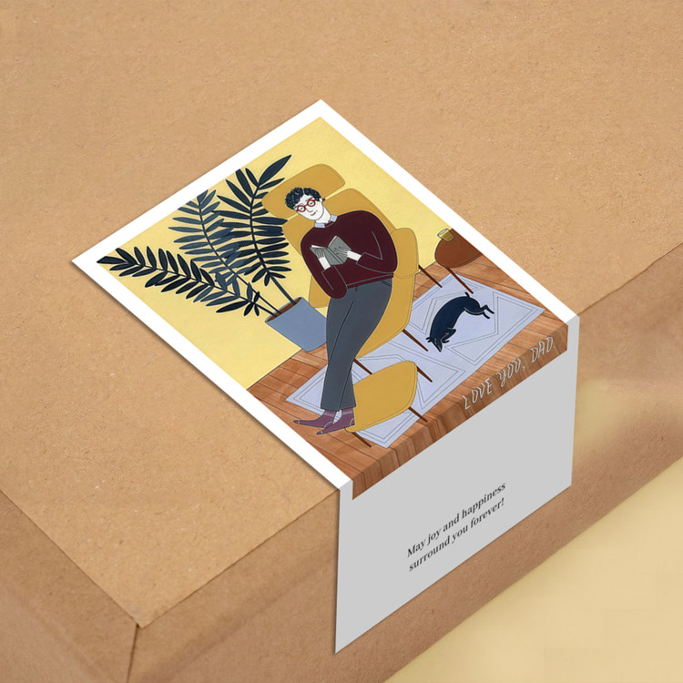 gytz5675父亲节通用迷你超大不干胶贴纸定制封口贴空白可手写