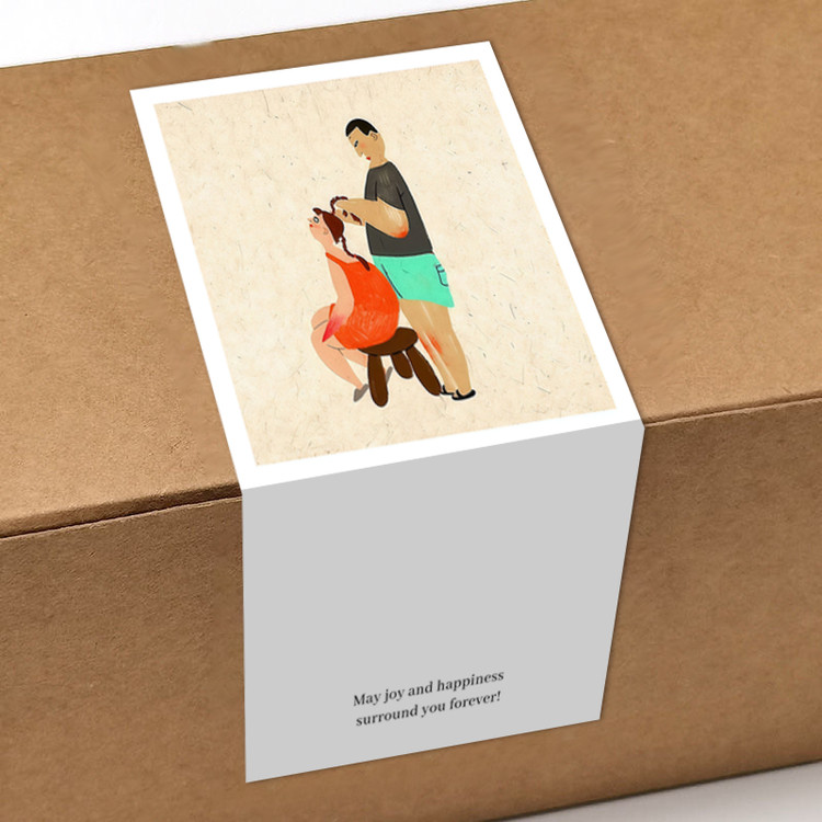 gytz5696父亲节通用迷你超大不干胶贴纸定制封口贴空白可手写