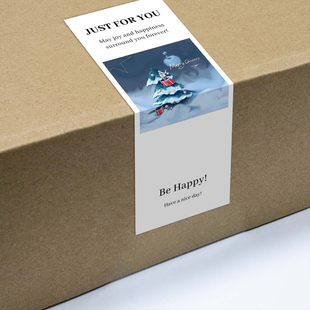 gytz3635跨境圣诞节通用迷你超大不干胶贴纸定制封口贴空白可手写