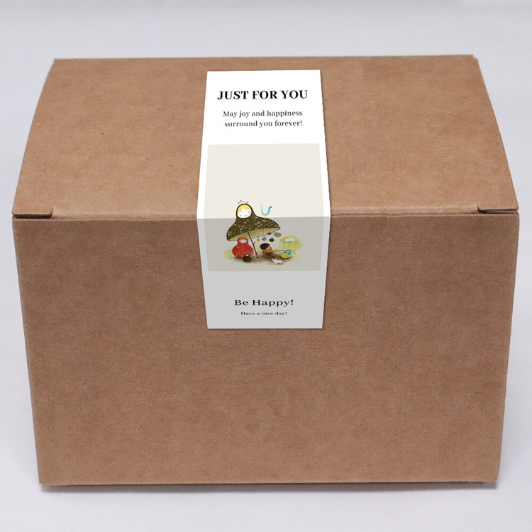 gytz714快乐微笑高级感森系唯美小清晰插画通用不干胶贴纸封口贴