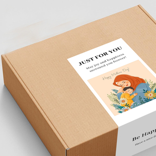 gytz5542母亲节通用迷你超大不干胶贴纸定制封口贴空白可手写包装