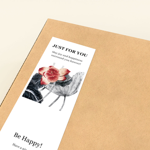 gytz6452中式 古风水墨工笔传统绘画通用超大不干胶贴纸定制封口贴