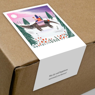 gytz3828跨境圣诞节通用迷你超大不干胶贴纸定制封口贴空白可手写