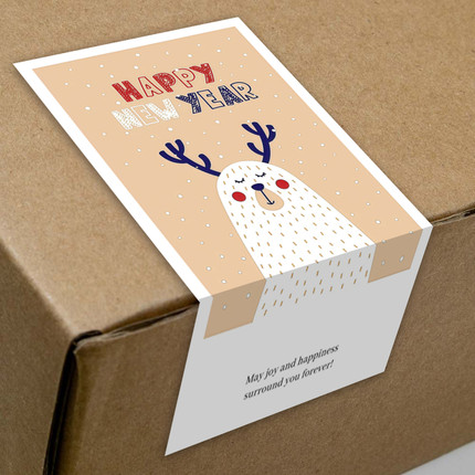 gytz3848跨境圣诞节通用迷你超大不干胶贴纸定制封口贴空白可手写