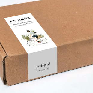 gytz1482爱情幸福高级感森系唯美小清晰插画通用不干胶贴纸封口贴