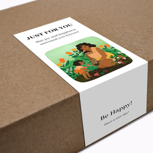 gytz5548母亲节通用迷你超大不干胶贴纸定制封口贴空白可手写包装