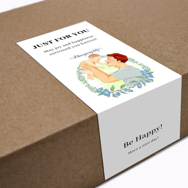 gytz5830父亲节通用迷你超大不干胶贴纸定制封口贴空白可手写