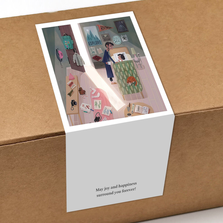 gytz5697父亲节通用迷你超大不干胶贴纸定制封口贴空白可手写