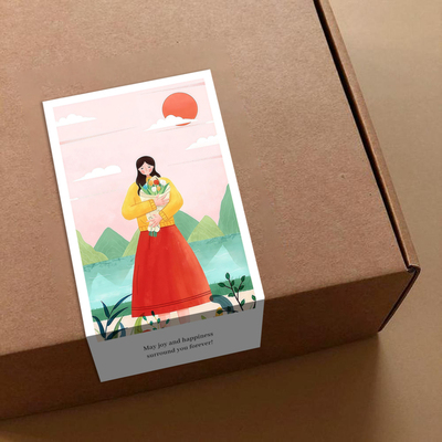 gytz4382妇女节通用迷你超大不干胶贴纸定制封口贴空白可手写包装