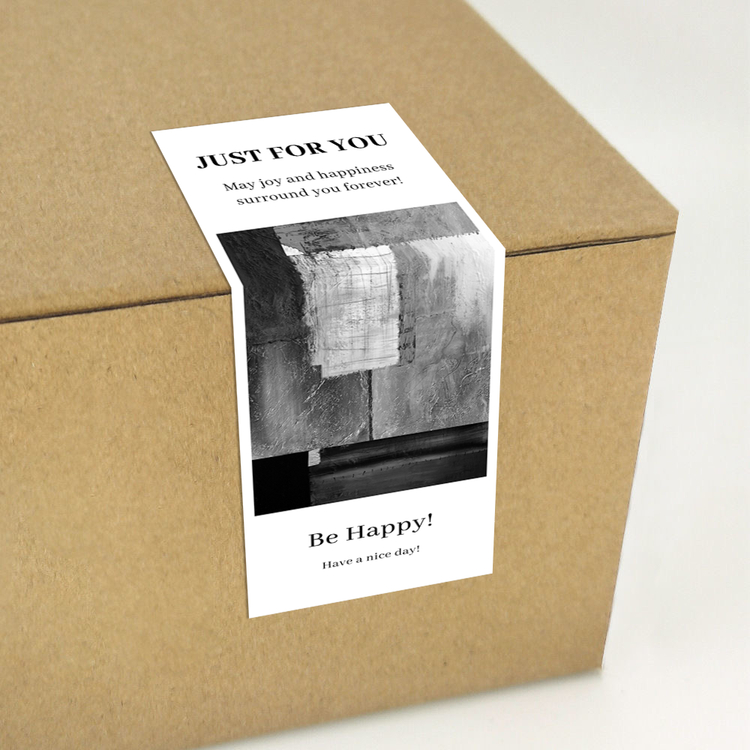 gytz7178中式古风水墨工笔抽象艺术通用超大不干胶贴纸定制封口贴