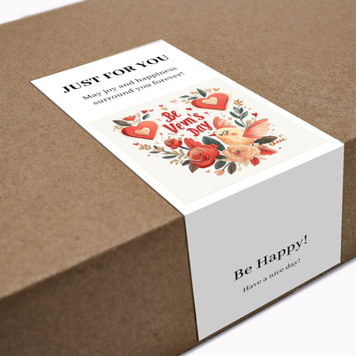 gytz4462妇女节通用迷你超大不干胶贴纸定制封口贴空白可手写包装