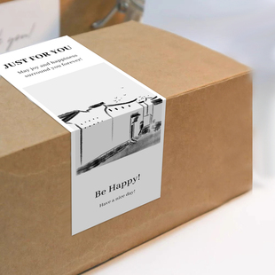 gytz7368新中式 风高级感森系极ins简约通用超大不干胶贴纸封口贴