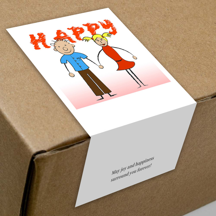 gytz743快乐微笑高级感森系唯美小清晰插画通用不干胶贴纸封口贴