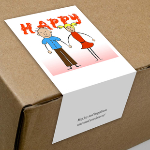 gytz743快乐微笑高级感森系唯美小清晰插画通用不干胶贴纸封口贴